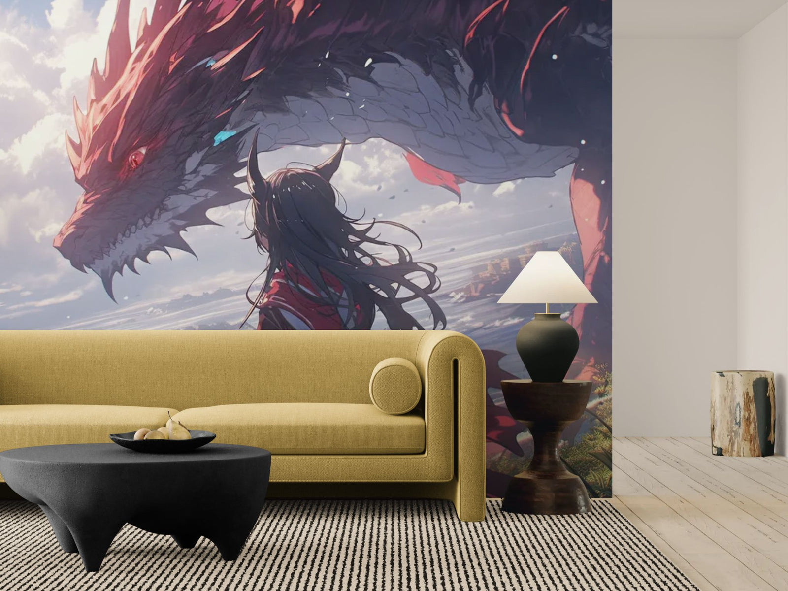 Papier Peint Anime Dragon - L’Appel du Ciel Rouge