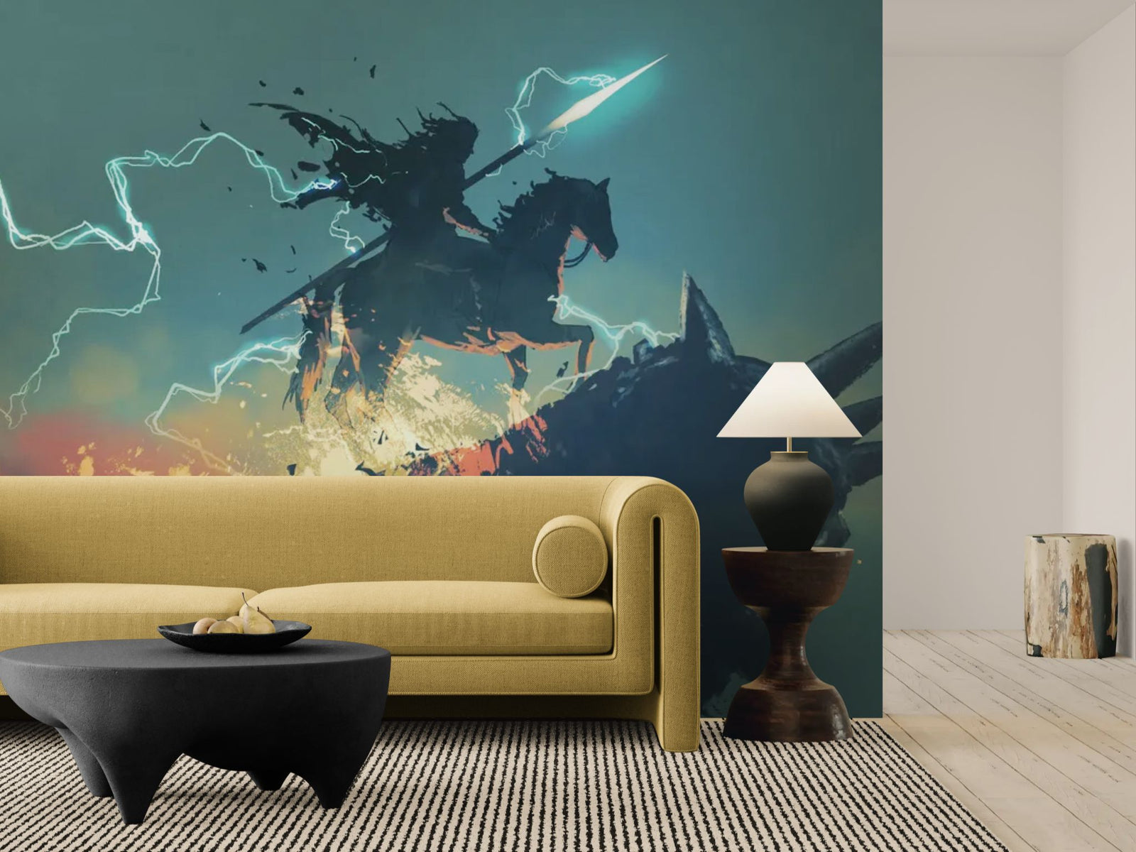 Papier Peint Dark Fantasy - Cavalier de l’Orage