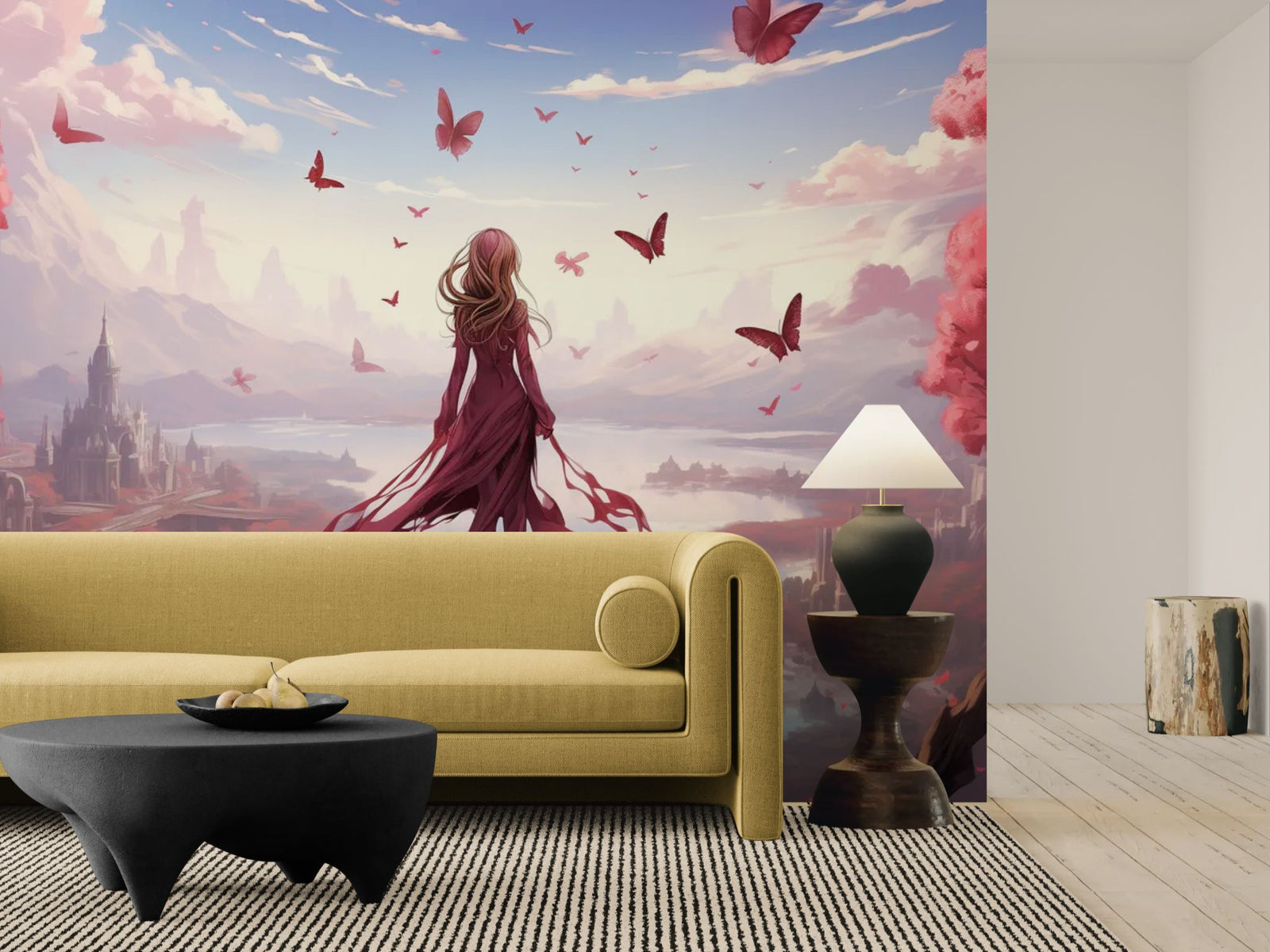 papier peint fantasy - envol des papillons