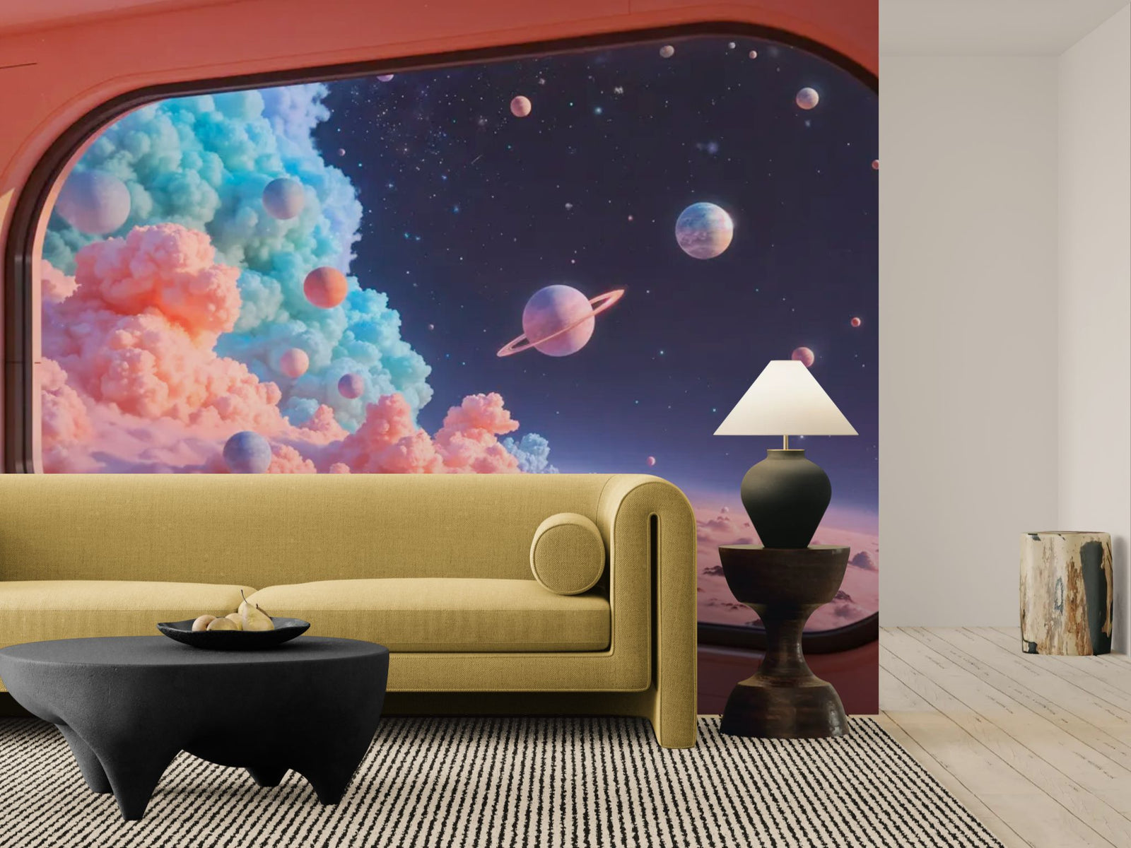 papier peint espace - nuages cosmiques pastel