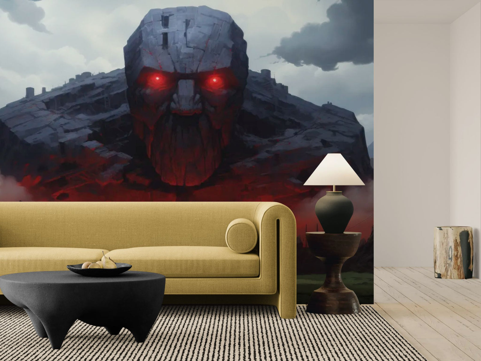 papier peint dark fantasy - titan de cendre