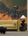 Papier Peint Dark Fantasy - Ange Squelette Infernal