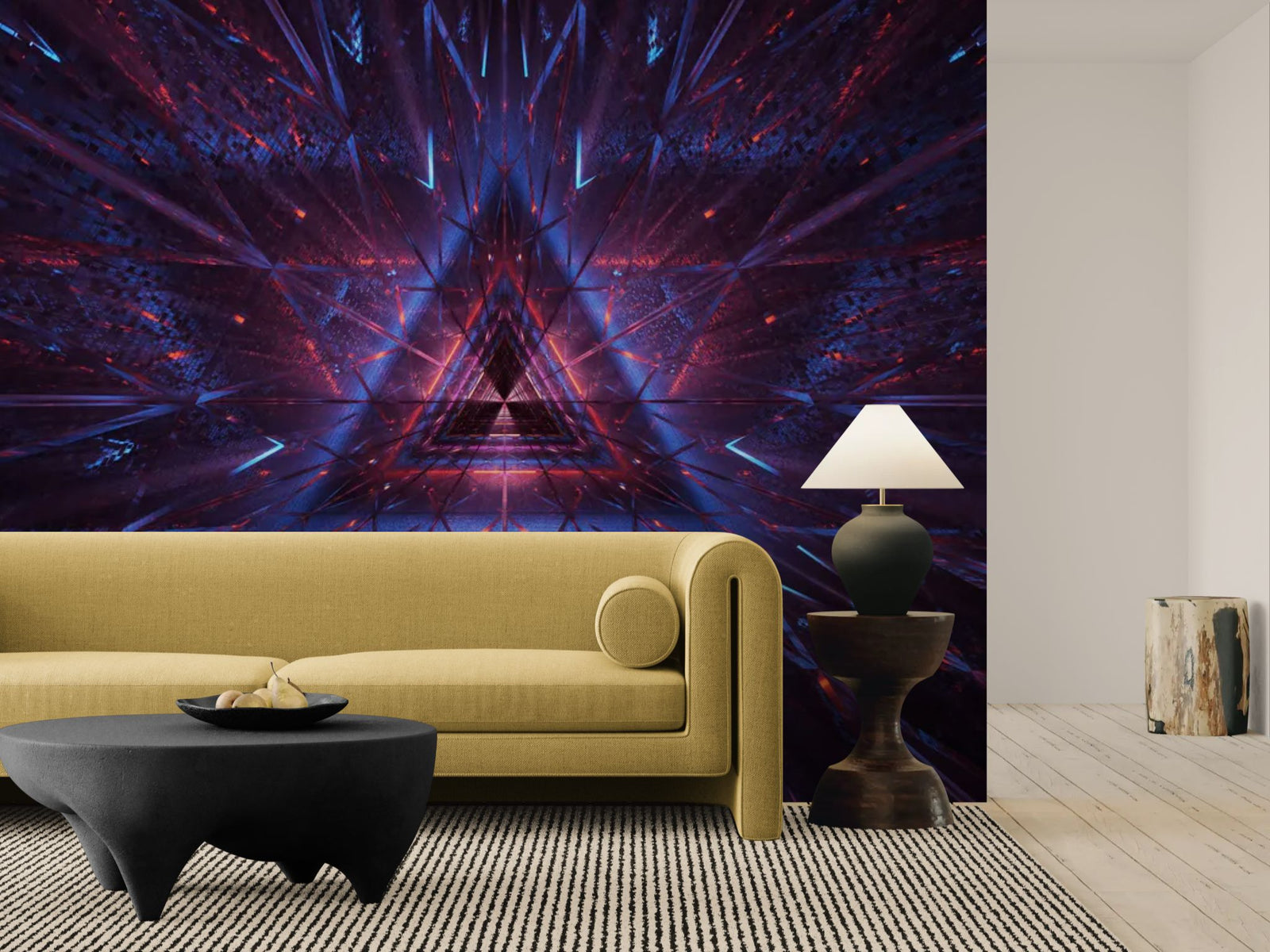 Papier Peint Géométrique Néon - Triangle Infini