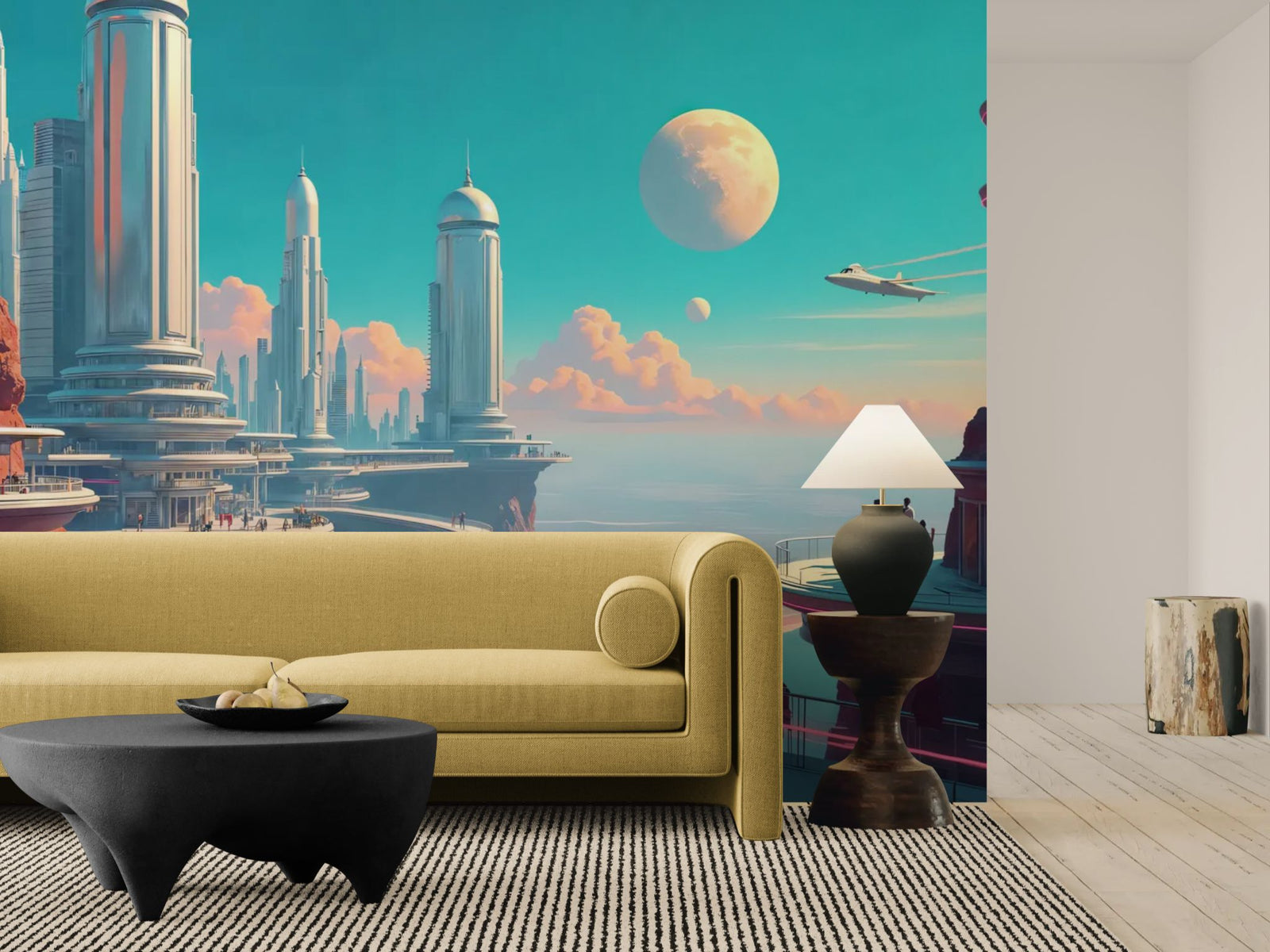 Papier Peint Paysage Futuriste - Cité Cosmos