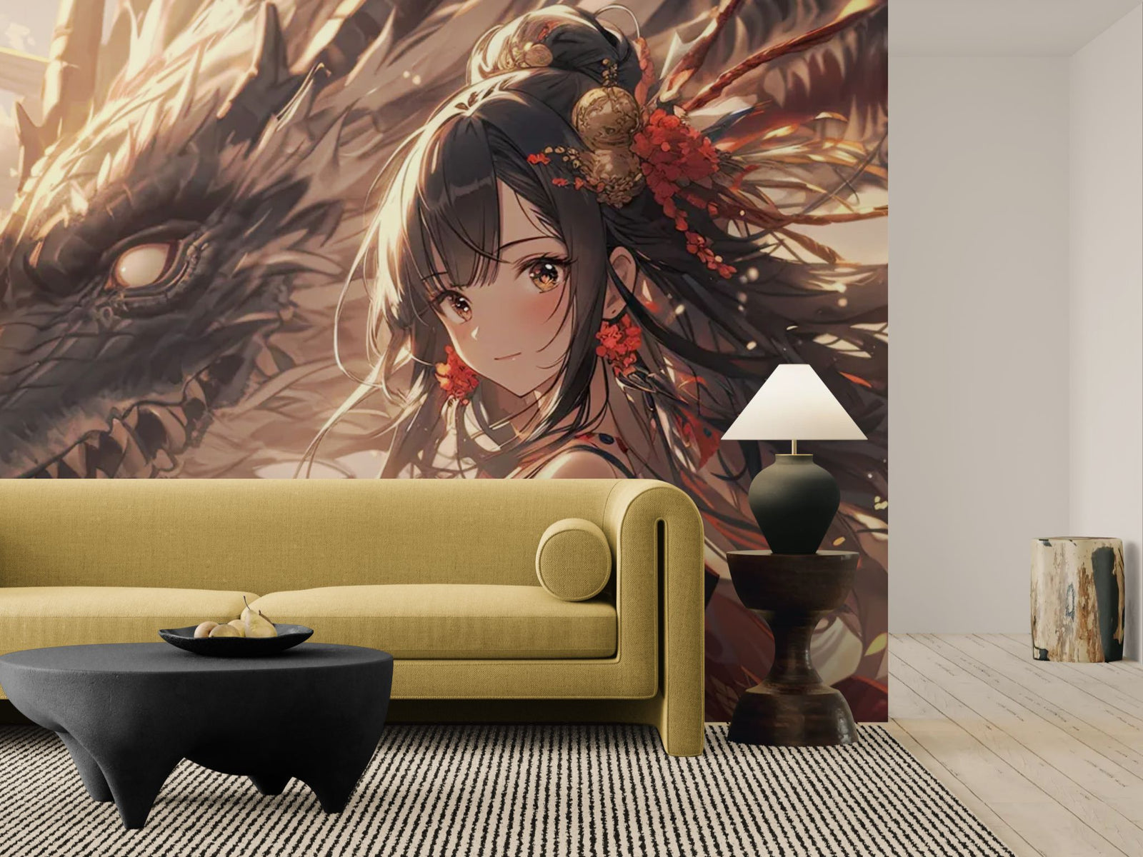 Papier Peint Japonais — Esprit du Dragon Écarlate