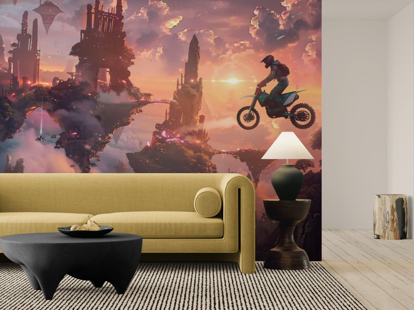 Papier Peint Fantasy - Motard des Îles Célestes