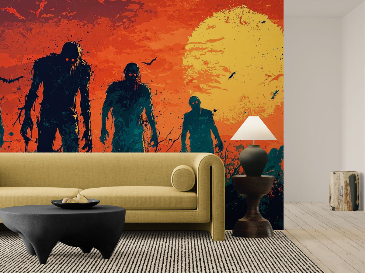 Papel tapiz de terror - Zombies al atardecer