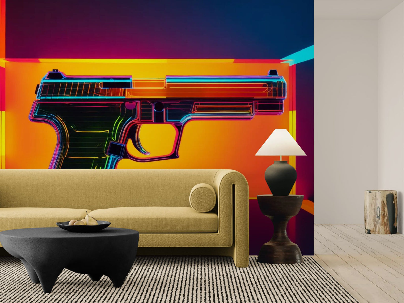 Papier Peint Néon - Pistolet