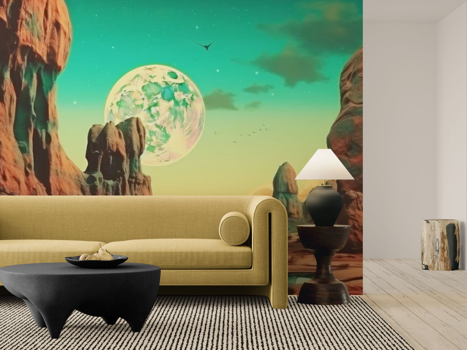 Papier Peint Sci-Fi - Déserts d’Émeraude sur Alpha-Vega