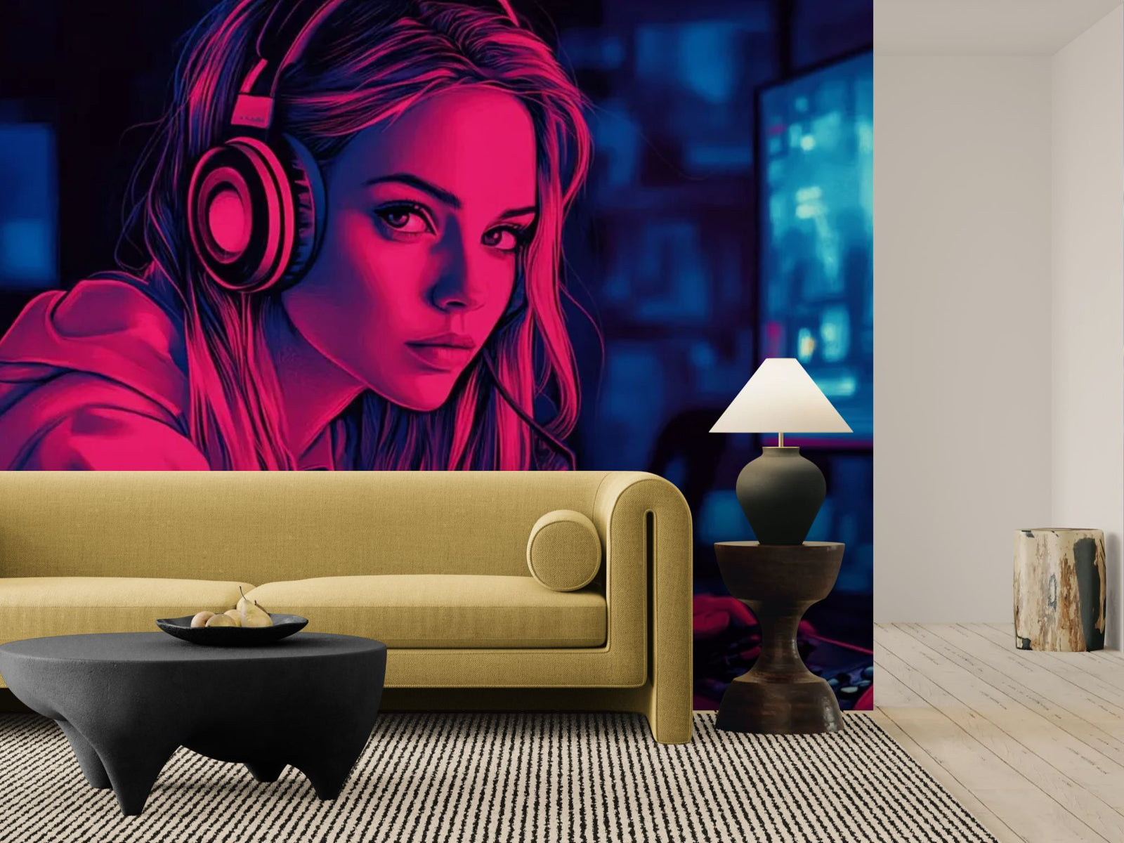 Papier Peint Gaming - Esport Girl Néon