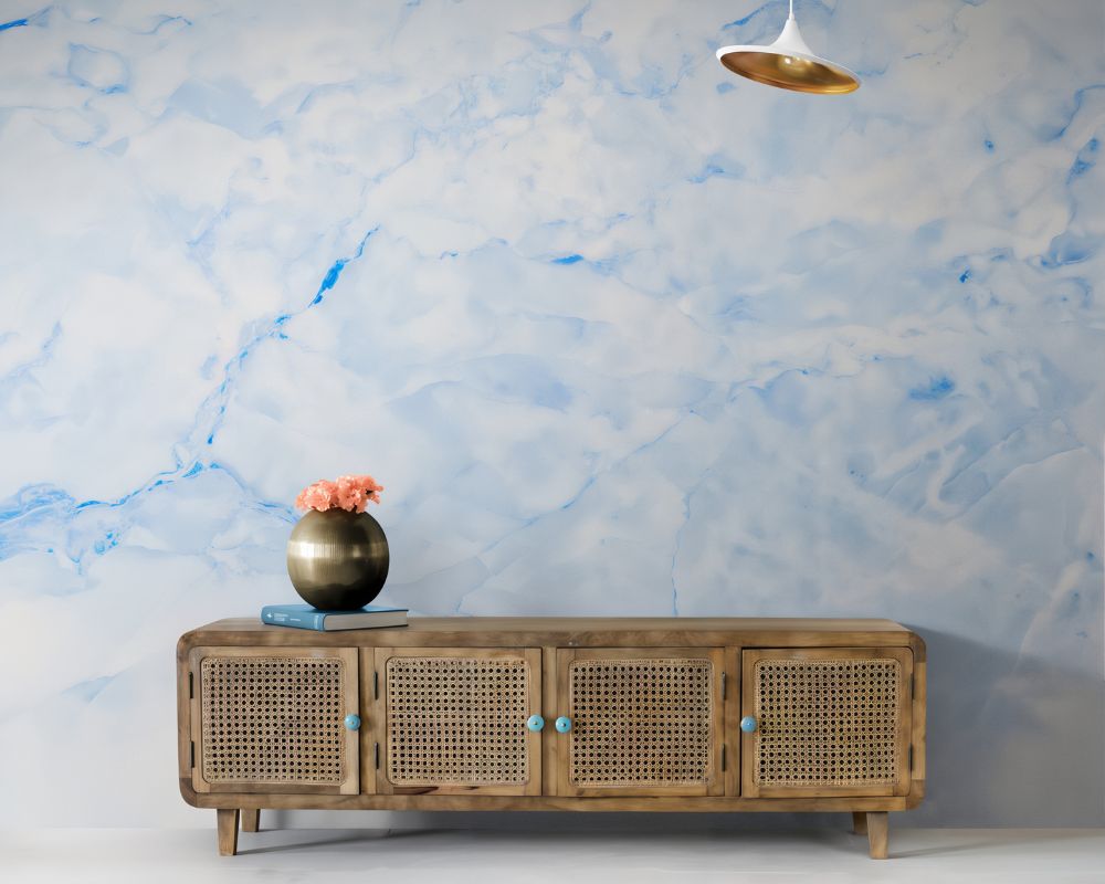 Stone Wallpaper - Ice Blue Marble