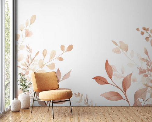 Floral wallpaper - pastel watercolor branches