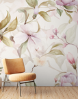 Papier peint fleuri - bouquet aquarelle délicat