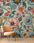 Papier peint fleuri - tapisserie de fleurs anglaises