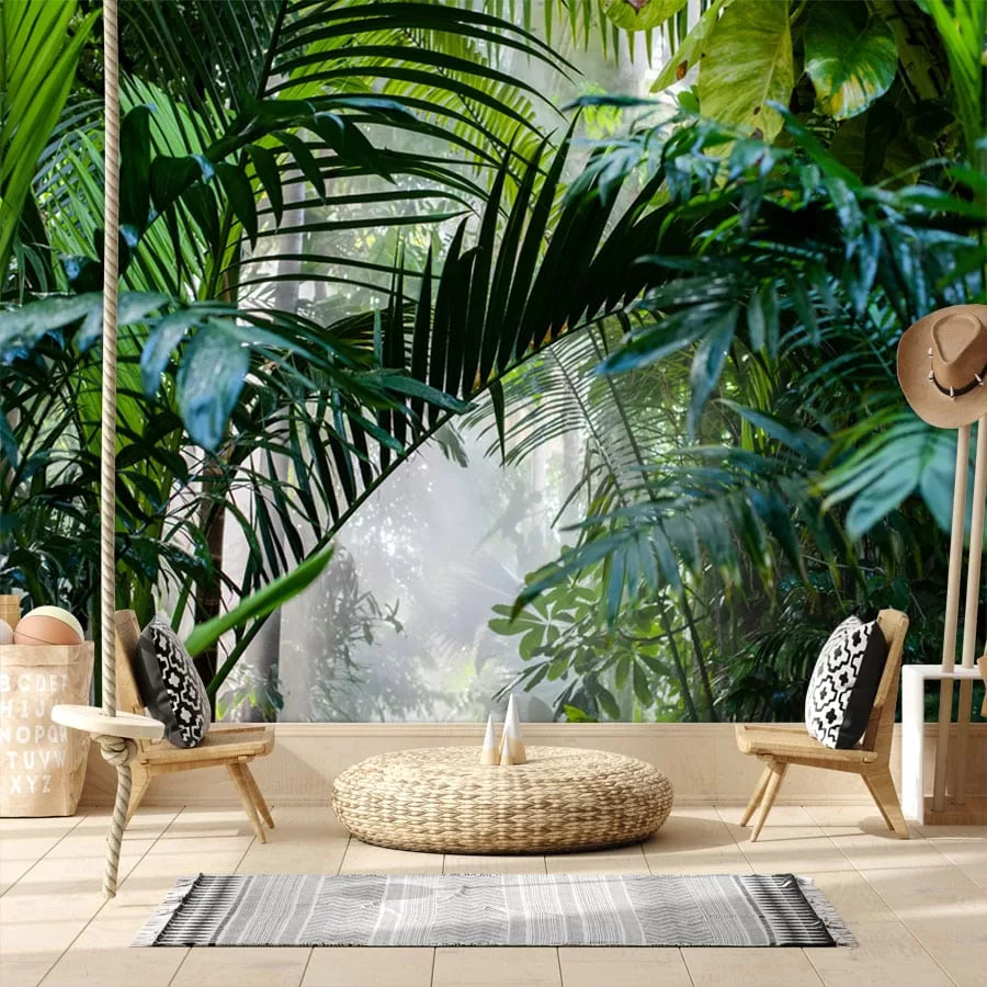 Papier Peint Tropical - Feuillage Humide