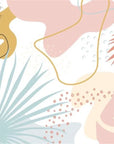 Papier Peint Abstrait - Feuillage Tropical Pastel