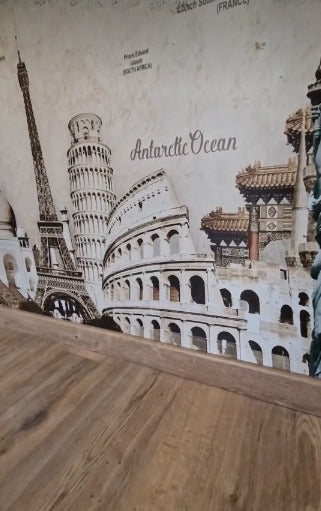 Papier Peint Imitation- Planches de Bois Beige