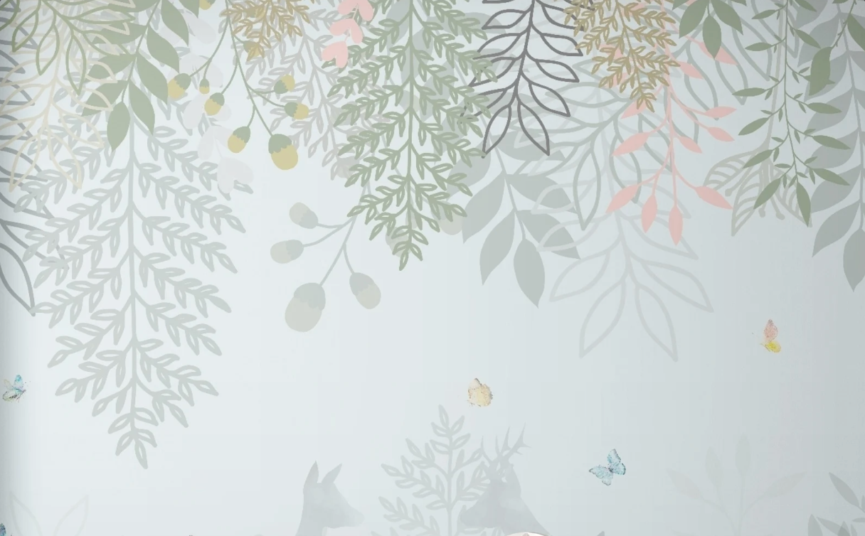 Foliage Wallpaper – Soft Animal Shadows under a Veil of Leaves