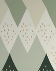 Geometric Wallpaper – Pastel Diamonds with Gold Polka Dots