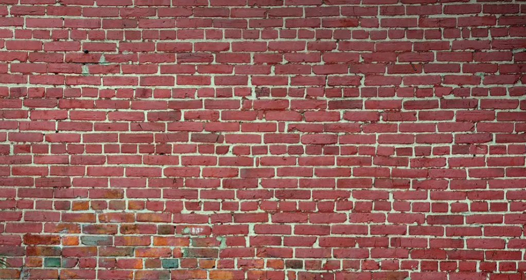 Papier Peint Pierre - Briques Rouges et Joints Gris