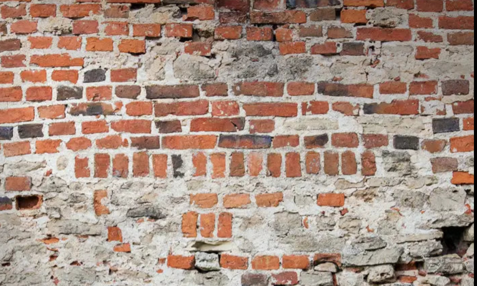 Papier Peint Pierre - Vieux Mur de Briques Érodées