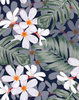 Papier peint fleuri - marguerites fond sombre