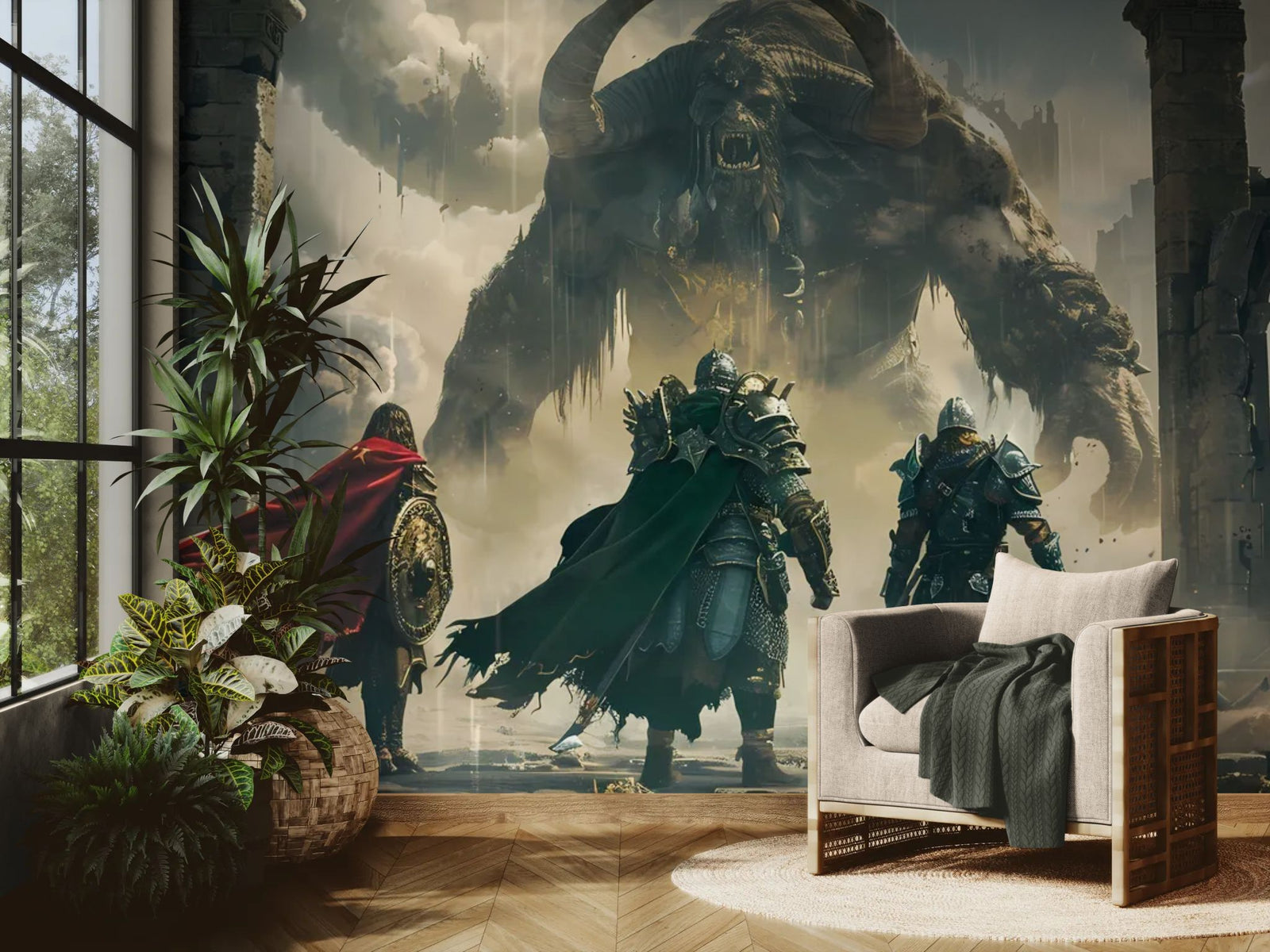 Papier Peint Fantasy - Colosse des Ruines Oubliées