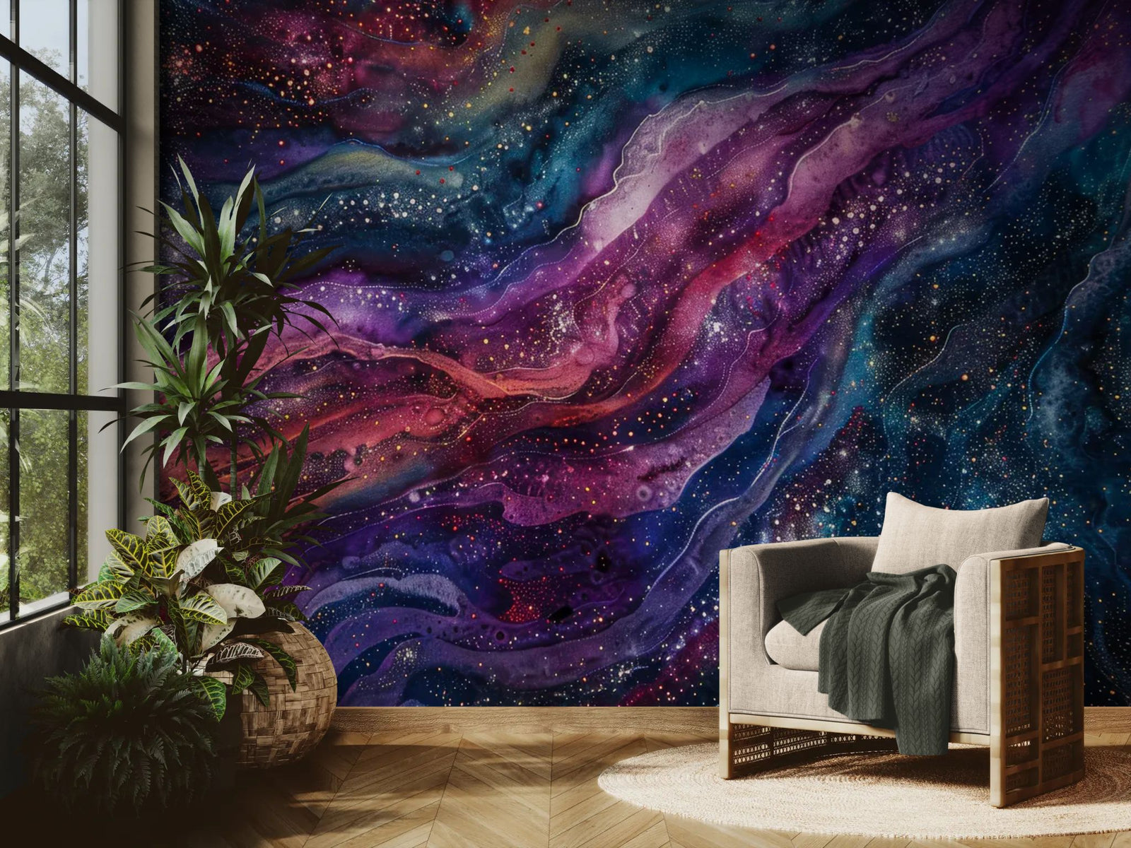 Abstract wallpaper – cosmic wave with deep pigments