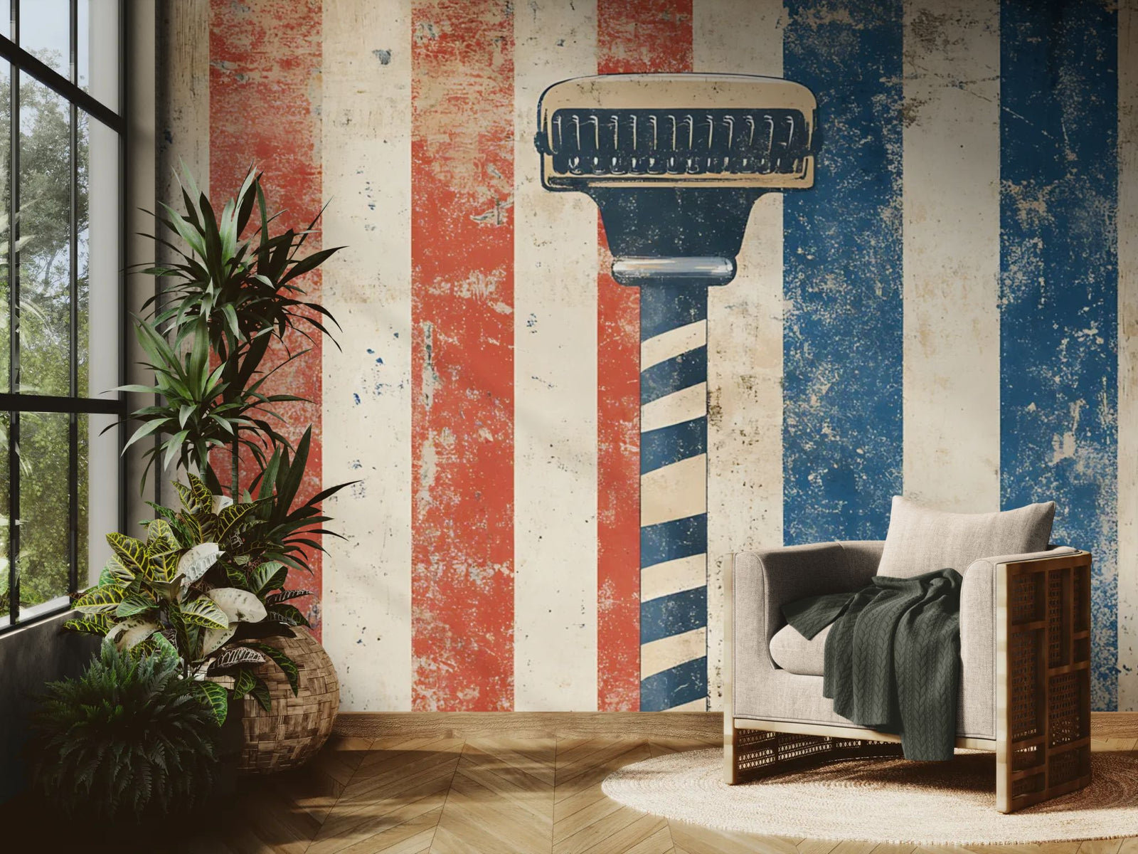 Vintage Wallpaper – Retro American Barber Pole