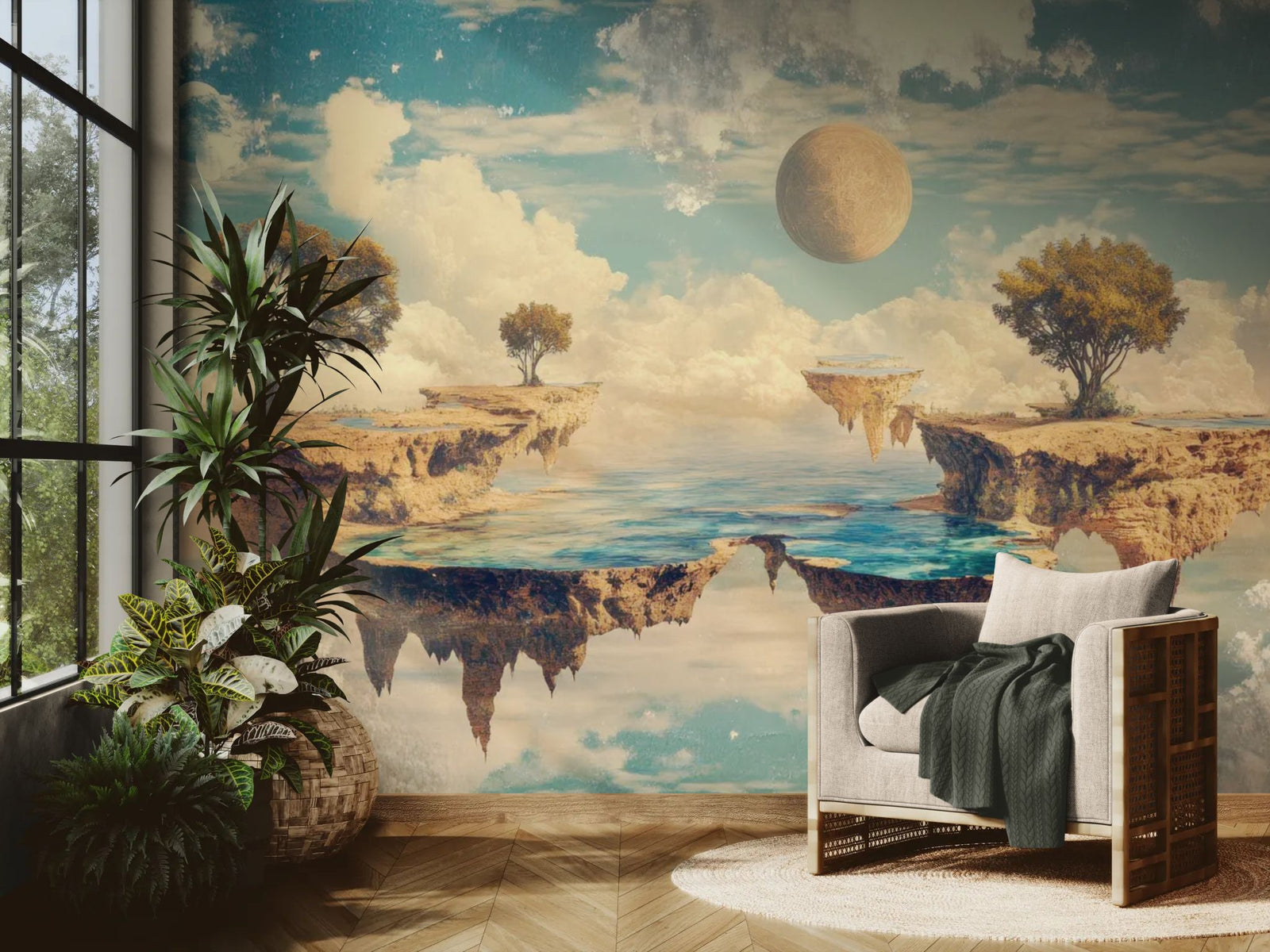 Papier peint Surréaliste – îles flottantes oniriques