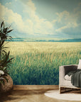 Landscape wallpaper – vast field under a bright sky