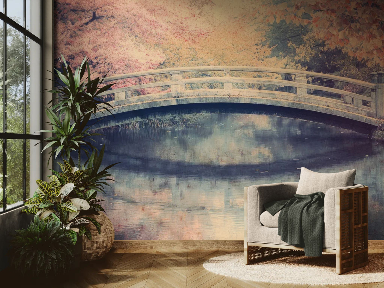 Artistic Wallpaper – Painted Bridge over Water