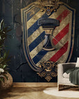 Vintage wallpaper – retro barber emblem