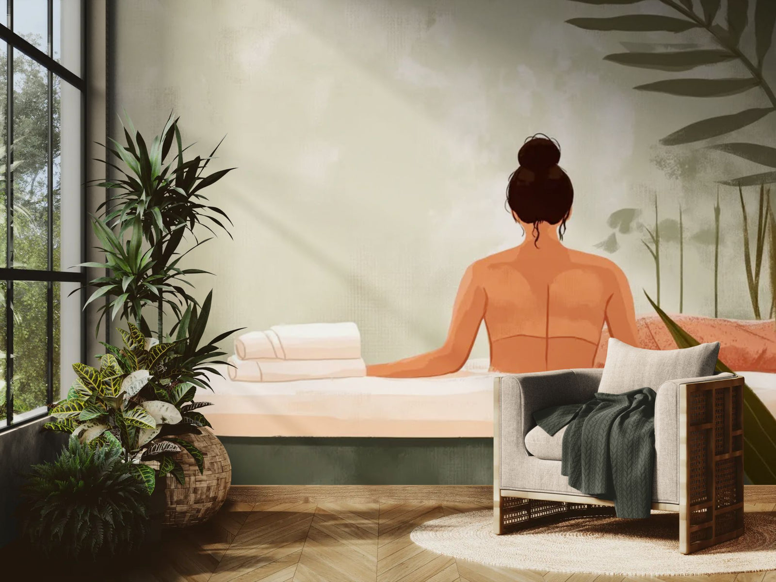 Papier peint Bien-être – femme au spa zen