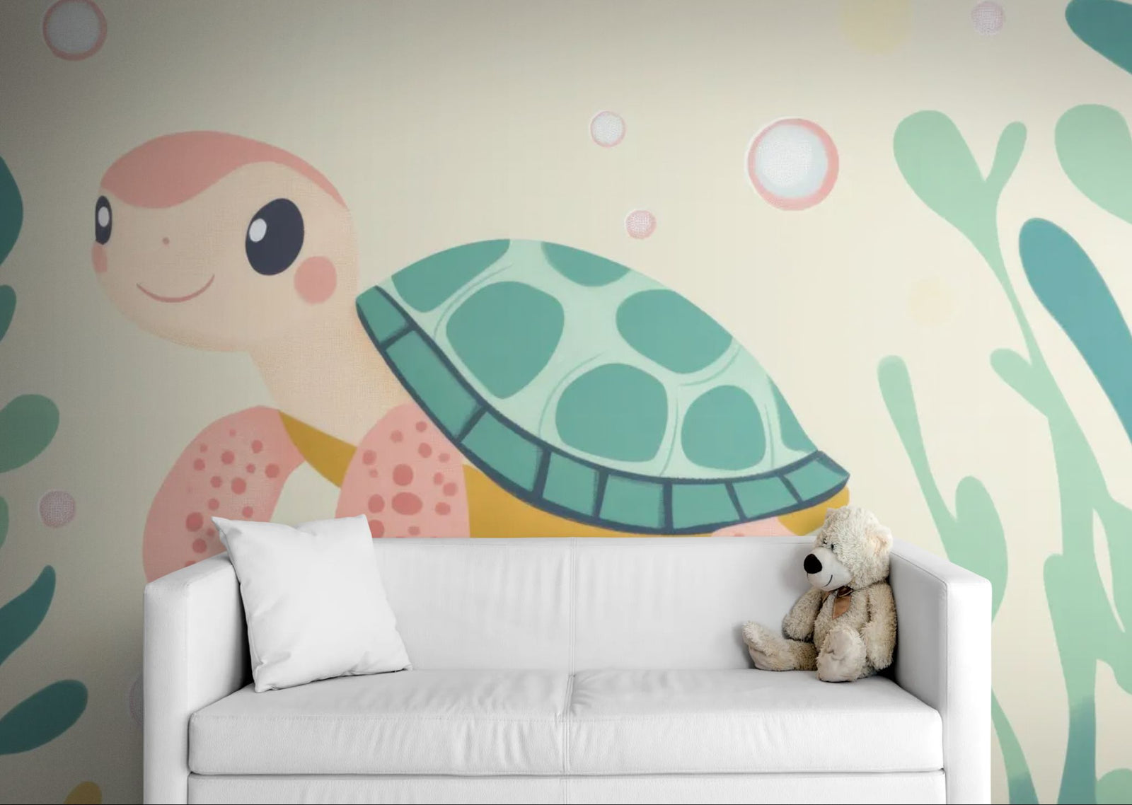 Children's Wallpaper – Cute Pastel Sea Turtle