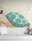 Children's Wallpaper – Cute Pastel Sea Turtle