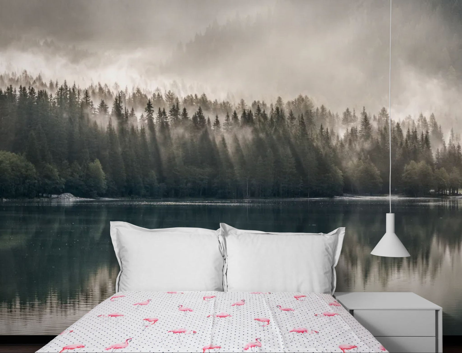 Papier Peint Nature - Baie Brumeuse des Pins