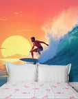 Papier Peint Surf - Vague du Soleil Couchant