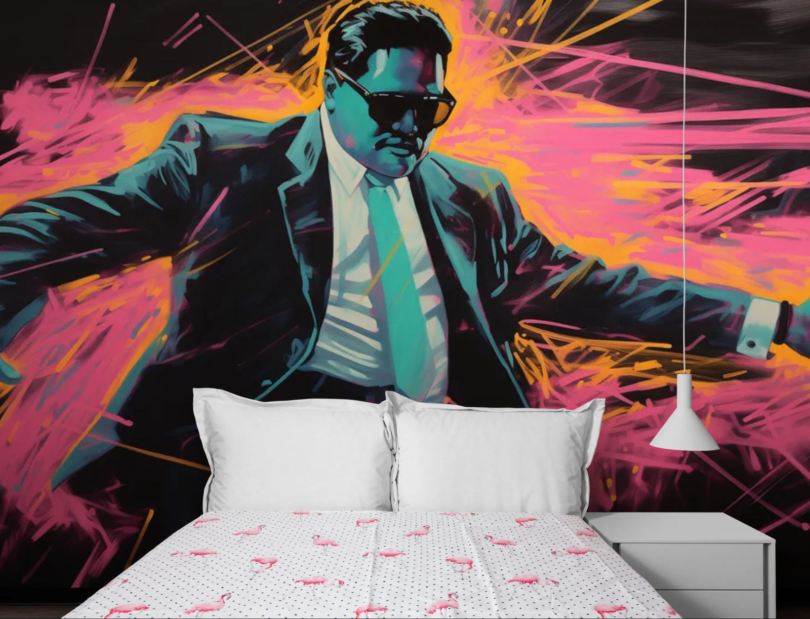 Papier Peint Pop Art - Businessman Style Néon