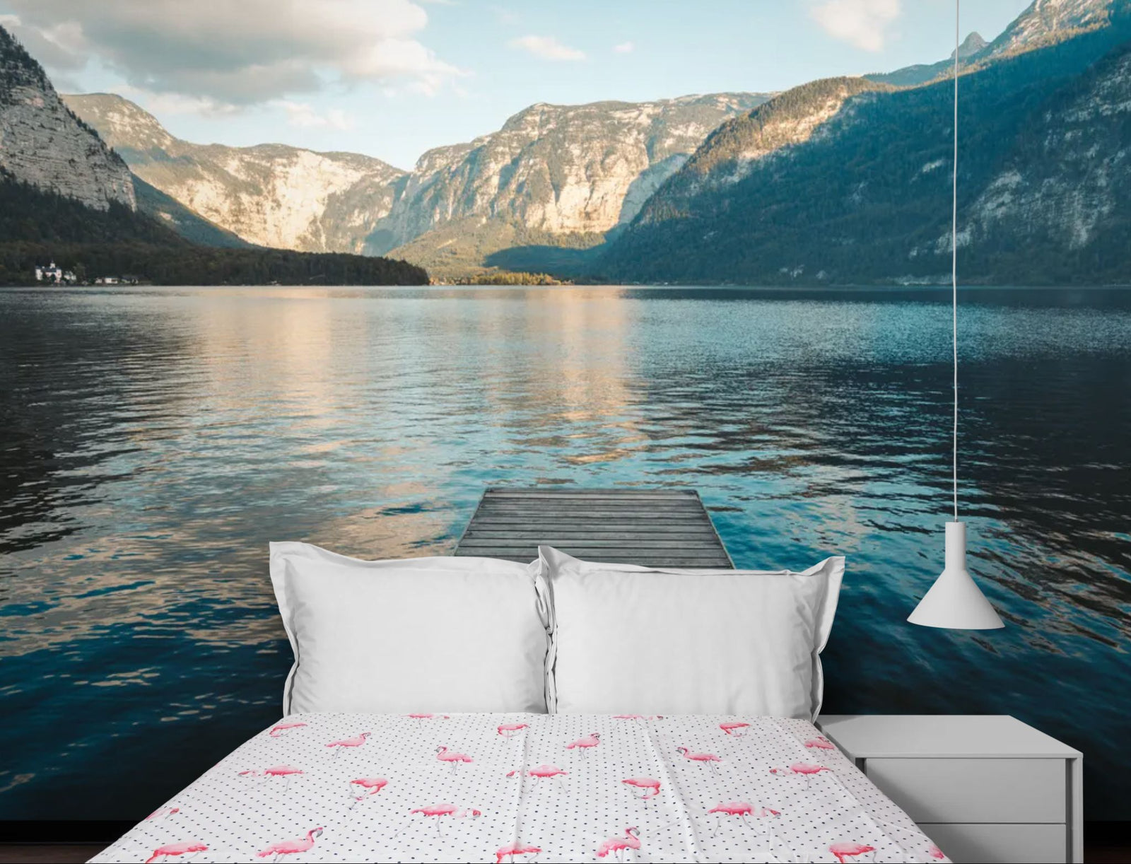 Papier Peint Paysage - Jetée sur Eau Calme