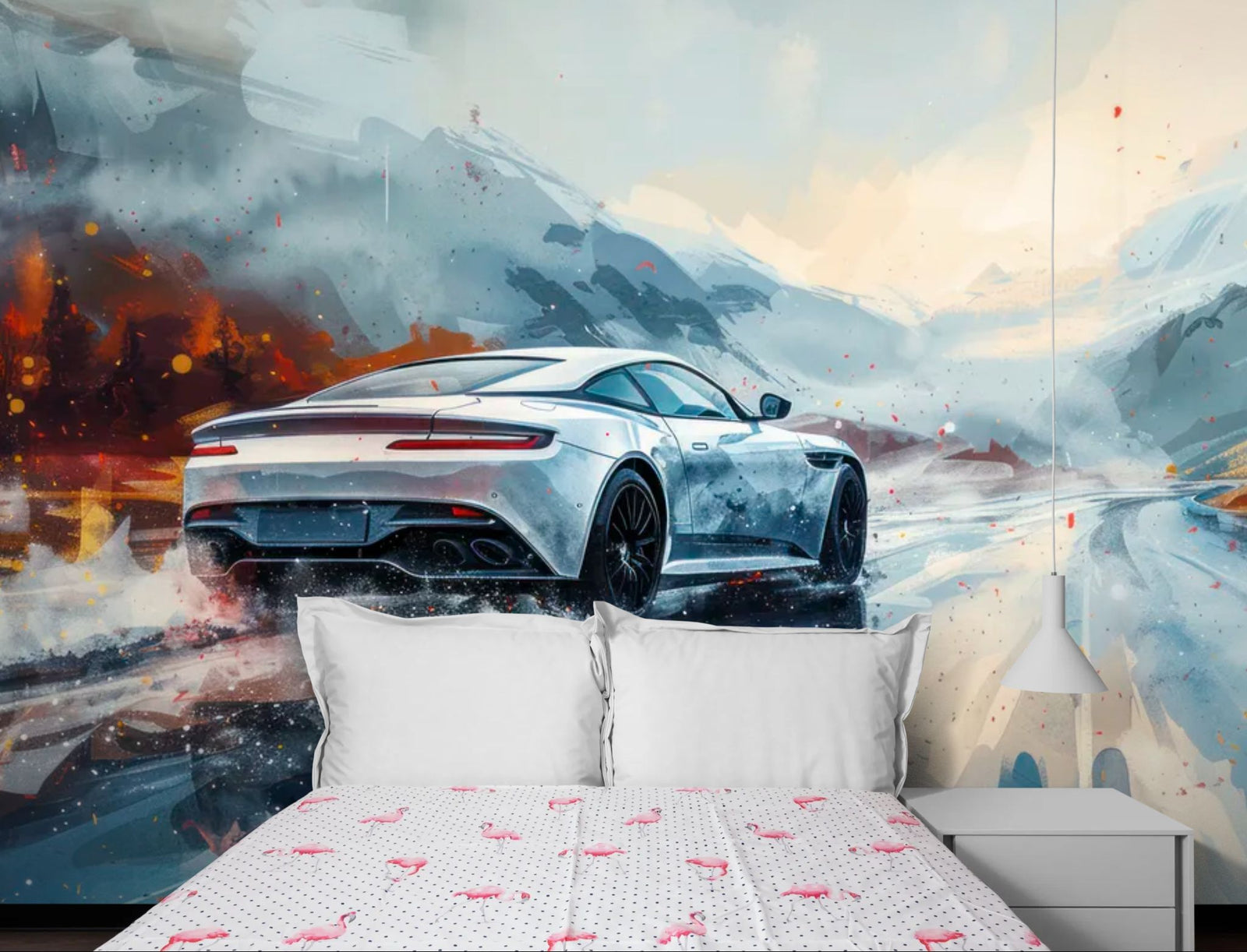 Papier Peint Voiture – Supercar dans la neige