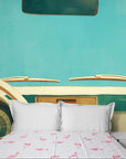 Vintage Car Wallpaper - Retro Blue Dashboard
