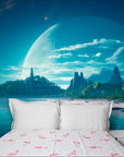 Futuristic Wallpaper - Exoplanet Beach &amp; Giant Moon