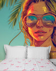 Papier Peint Summer – Surfeuse Tropicale