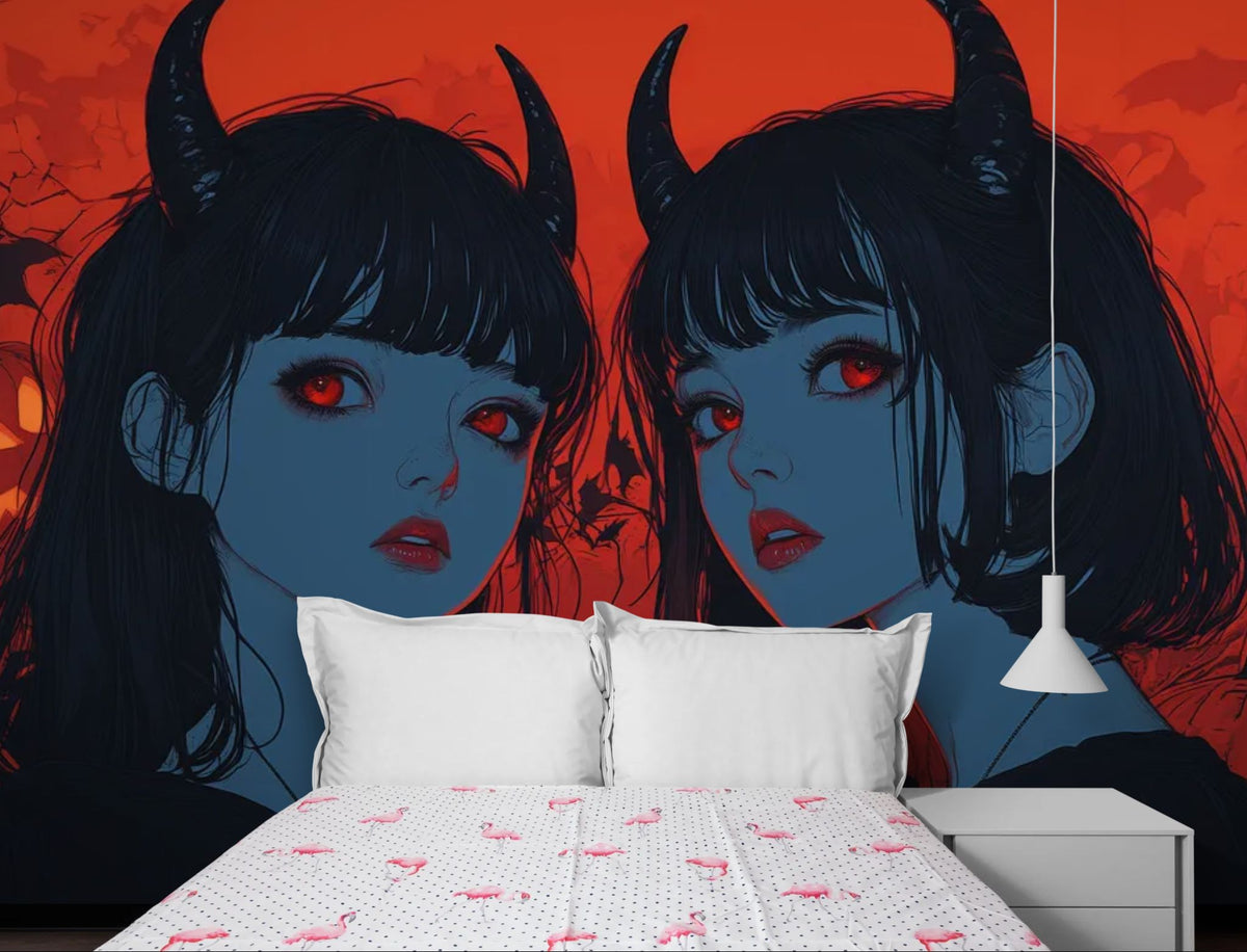 Carta da parati halloween - Gemelle demoniache
