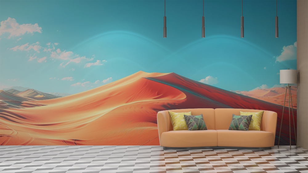 Papier peint déserts - grandes dunes orange