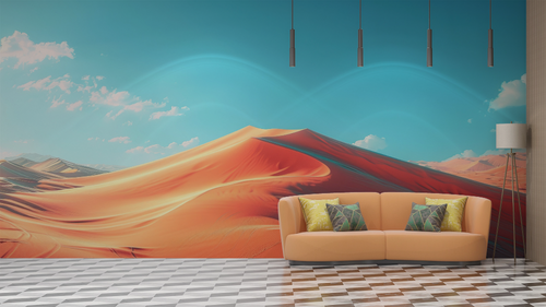 Papier peint déserts - grandes dunes orange
