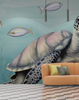 Papier peint animaux - tortue marine et coraux