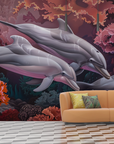 Papier peint animaux - dauphins récif corail