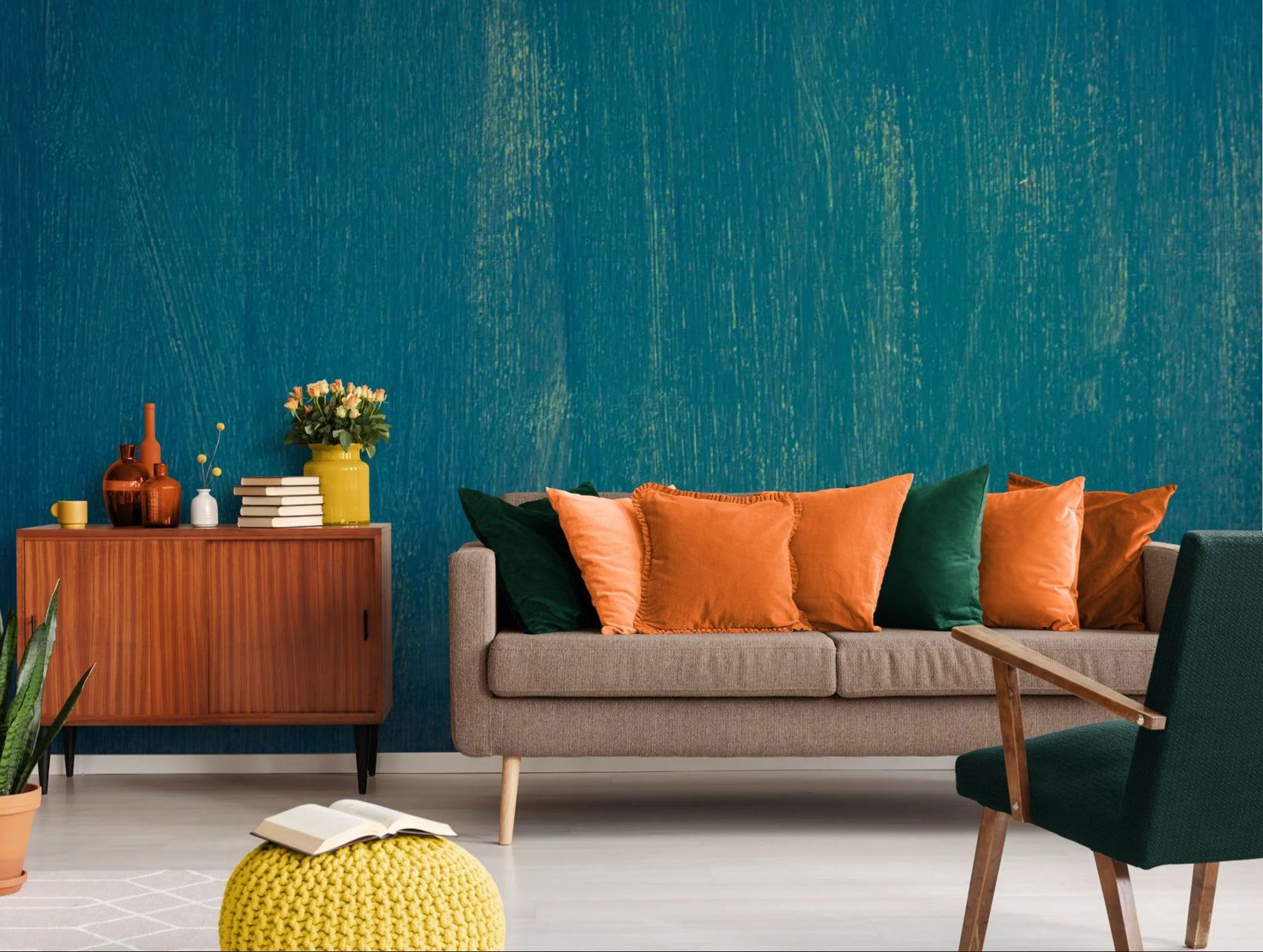 Abstract wallpaper – Deep blue, patinated texture